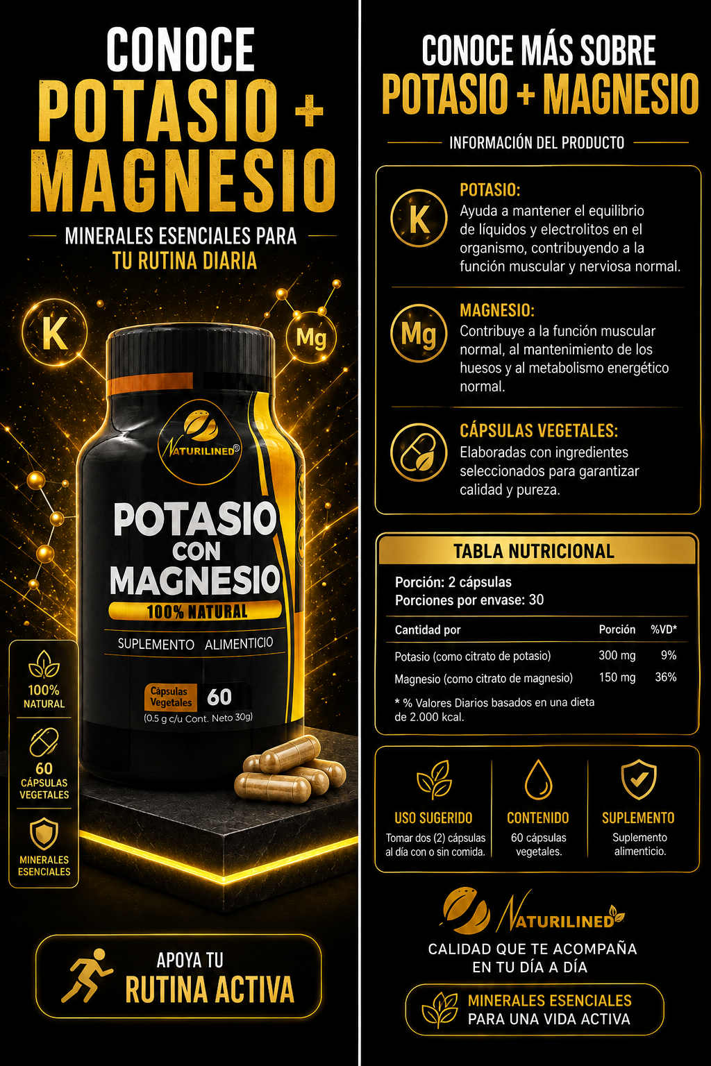 Información Potasio con Magnesio Naturilined