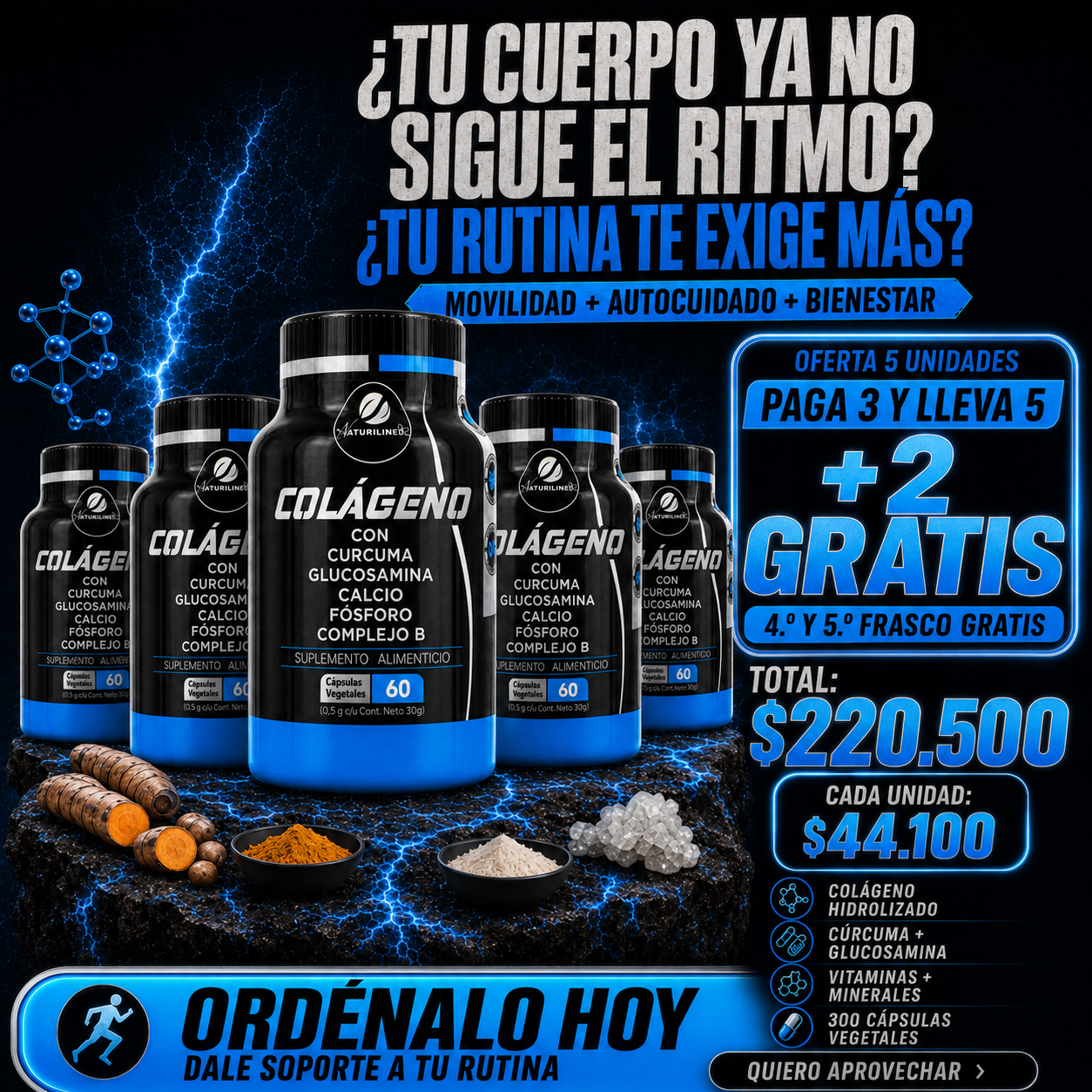 Colágeno con Cúrcuma - paga 3 y lleva 5
