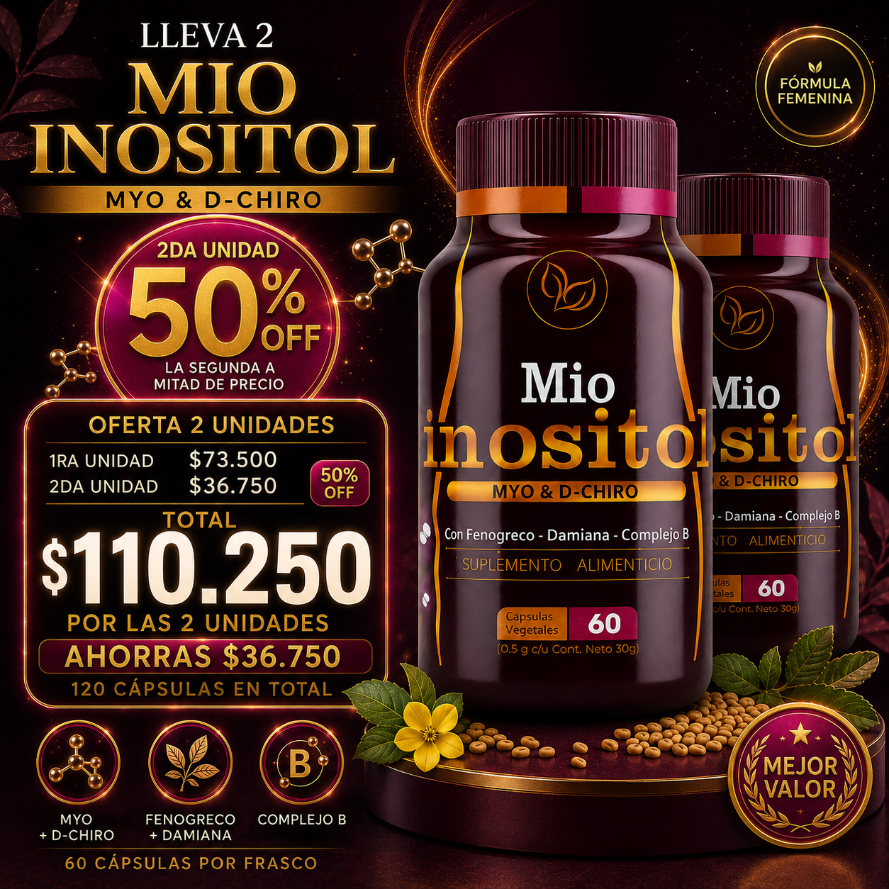 Mio Inositol 2 unidades