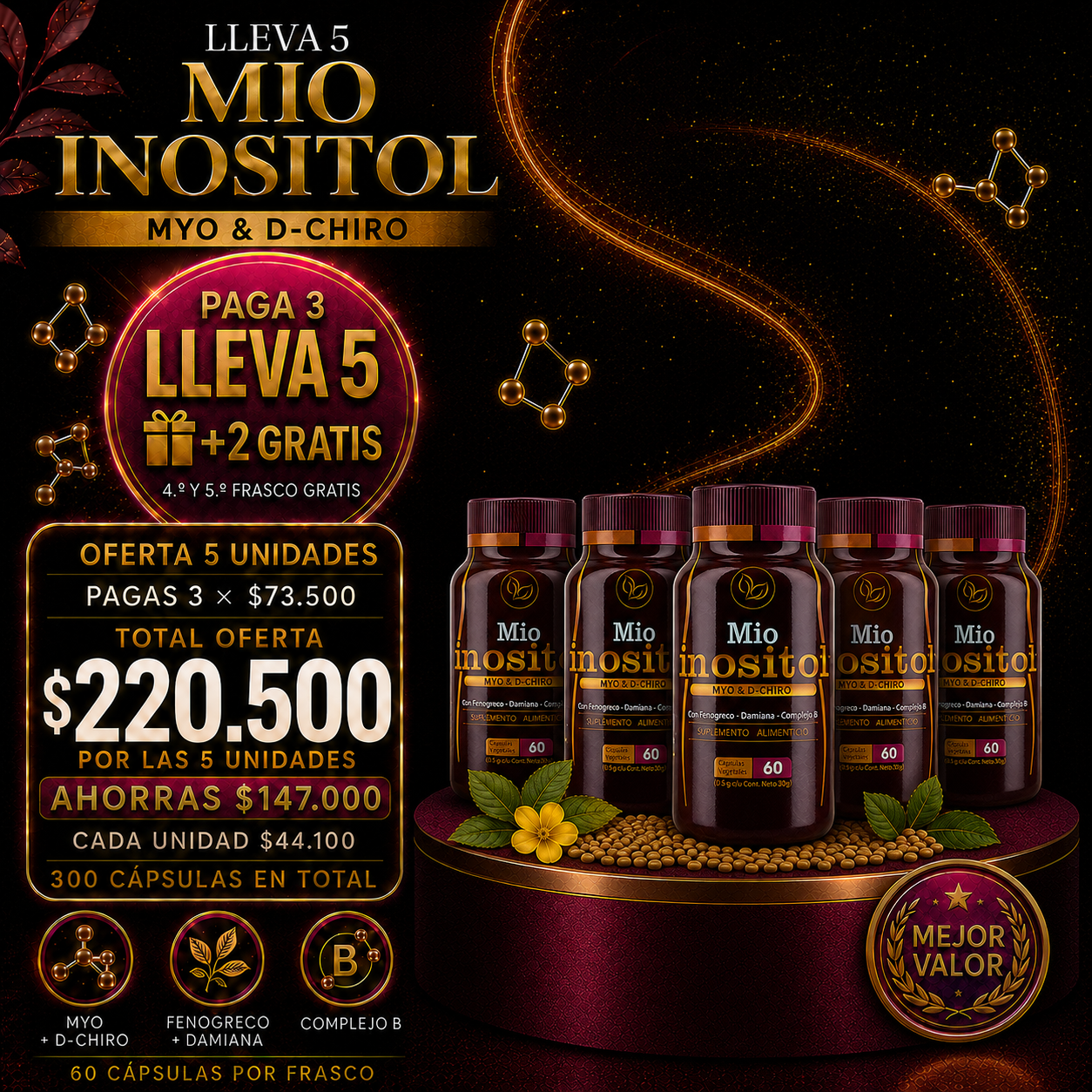 Mio Inositol paga 3 y lleva 5
