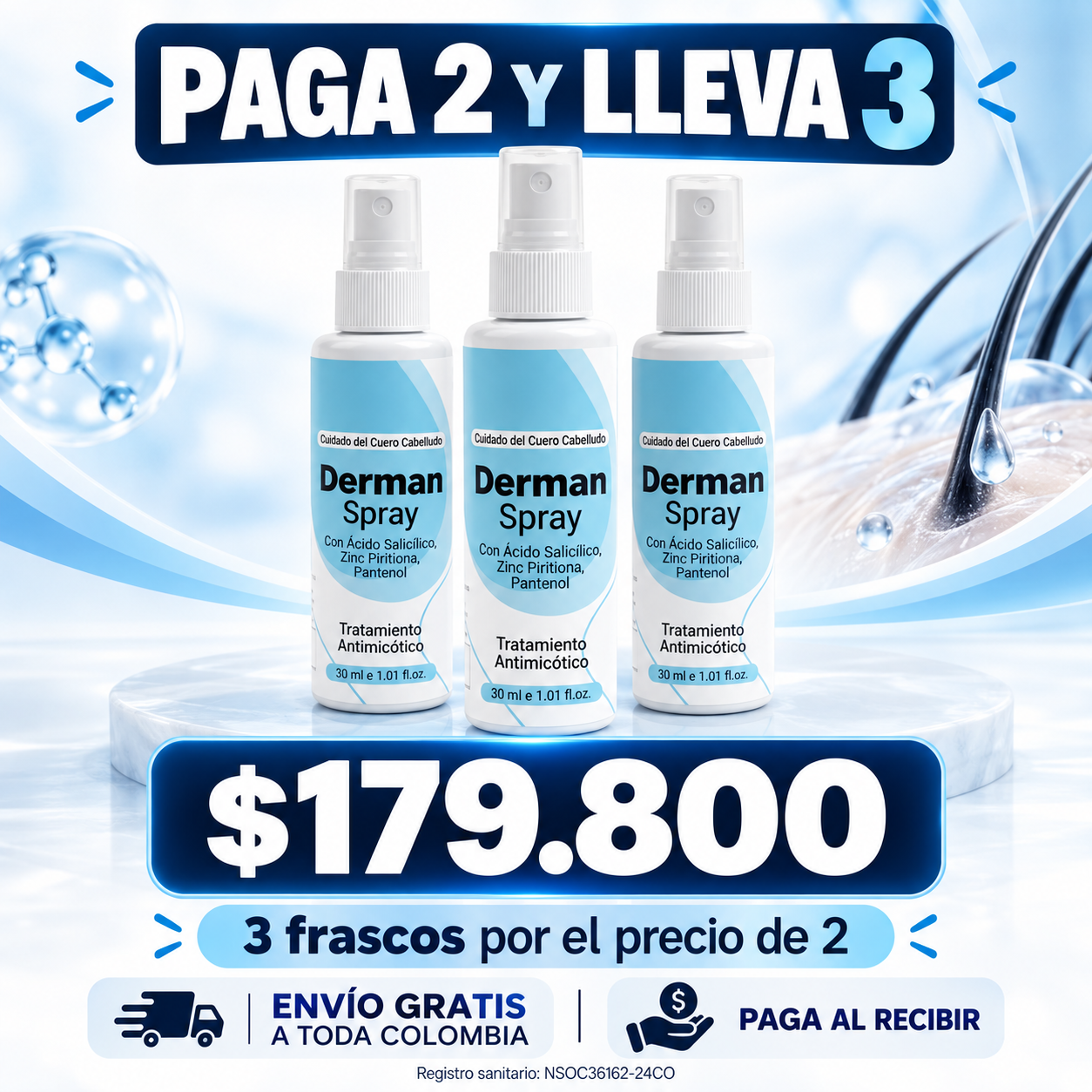 Oferta Derman Spray 3 sprays