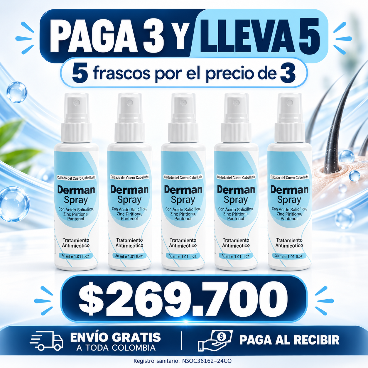 Oferta Derman Spray 5 sprays