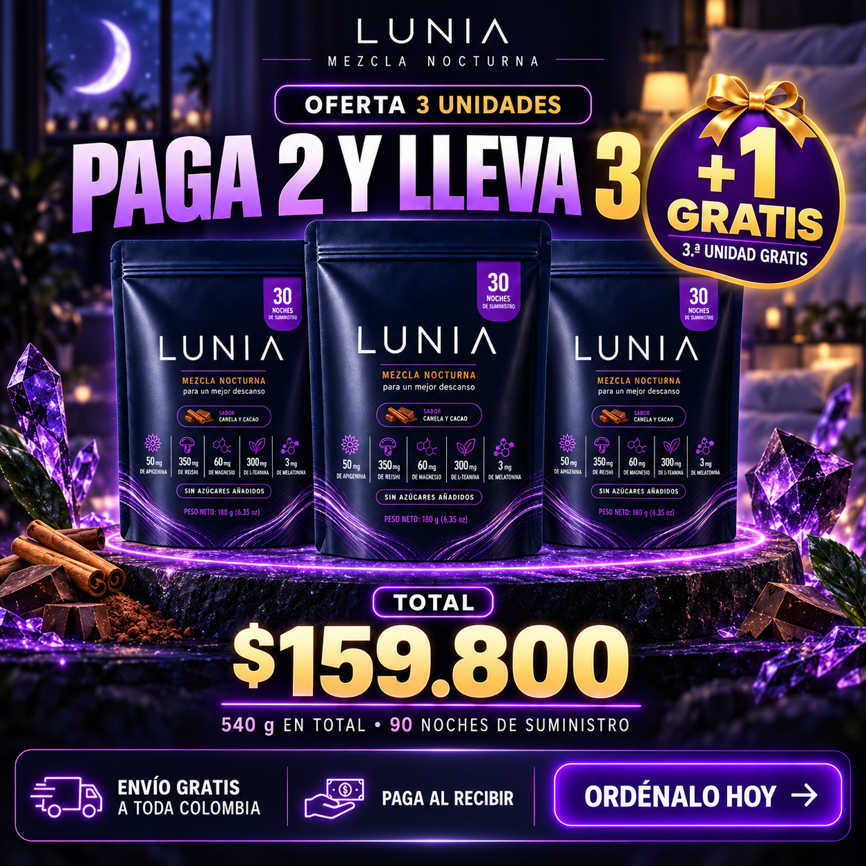 LUNIA paga 2 y lleva 3
