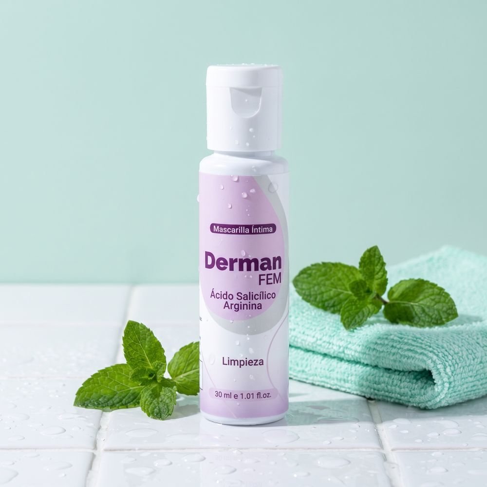 Frasco de DERMAN FEM Mascarilla Íntima Limpieza, 30 ml