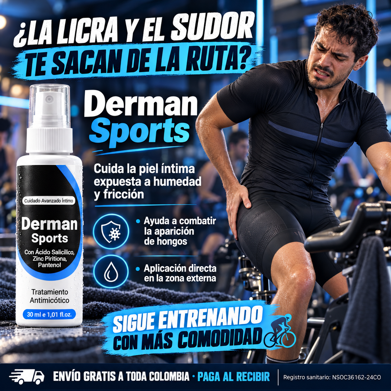 Ciclista después de rodar con Derman Sports