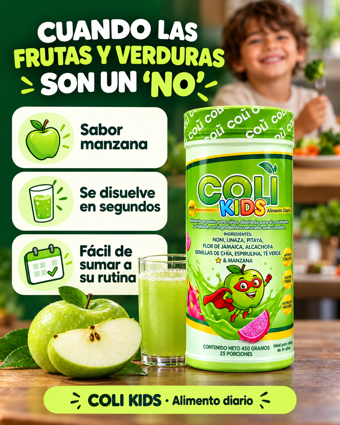 Beneficios de Coli Kids para niños que comen poca fibra