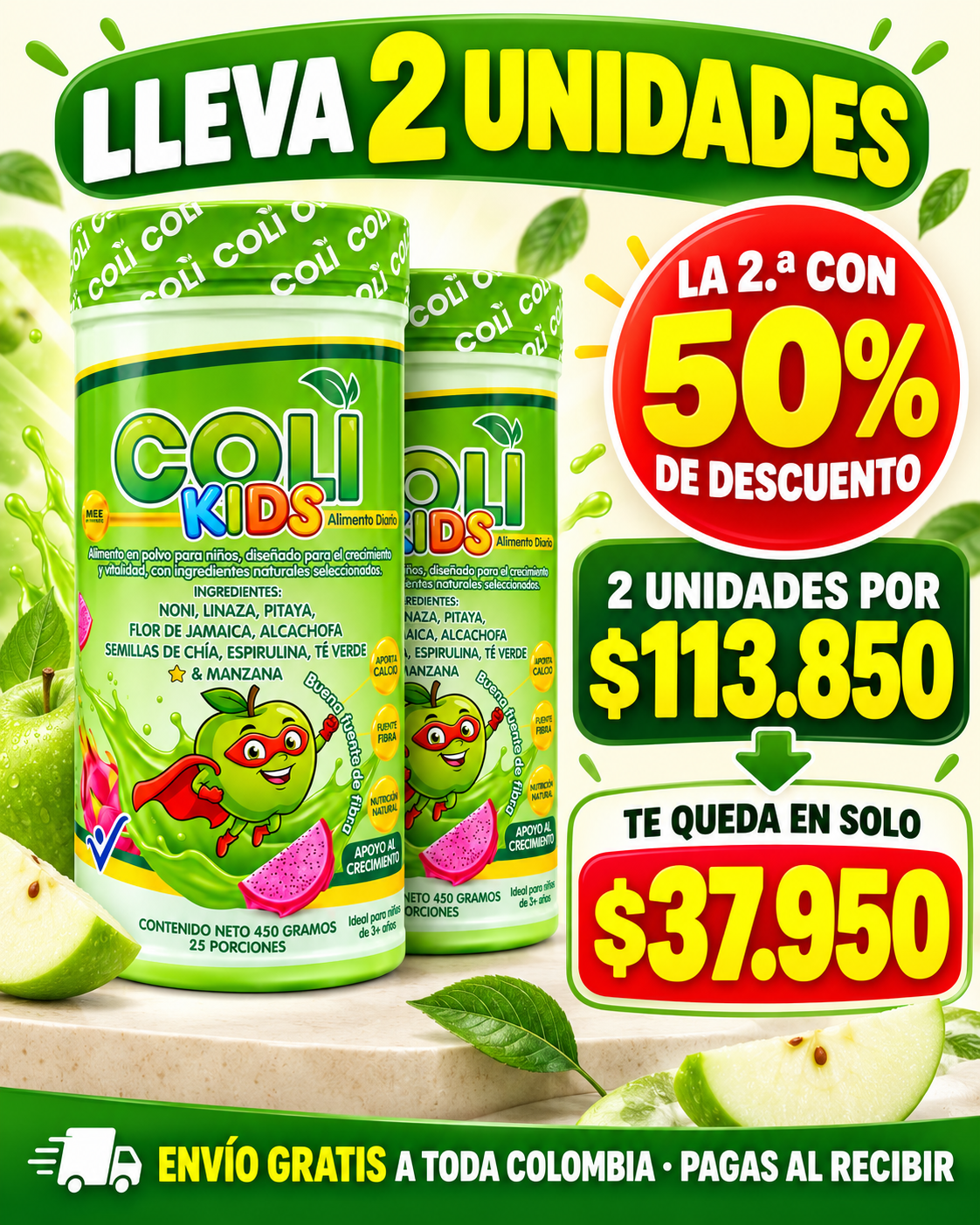 Oferta Coli Kids 2 tarros por $113.850